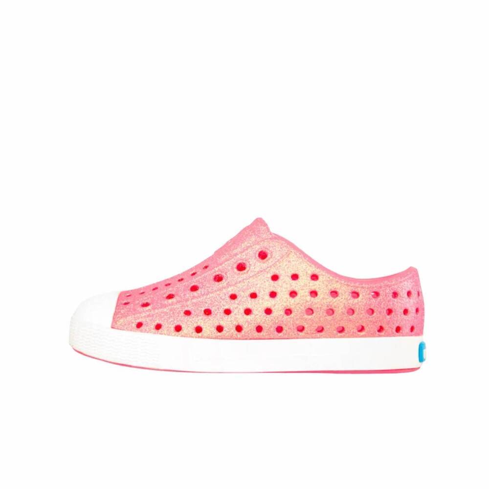 NEW NATIVE kid's jefferson bling glitter shoes in coral